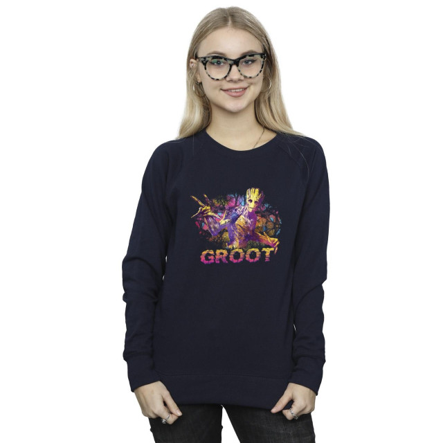 Li-cense Marvel dames guardians of the galaxy abstract groot sweatshirt UTBI19442_navyblue large