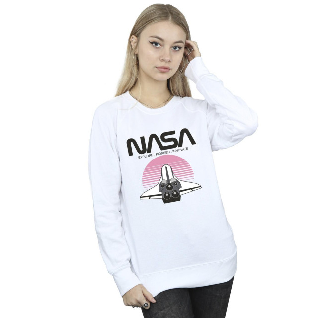 Li-cense Nasa dames sweatshirt met zonsondergang van het ruimteshuttle UTBI48311_white large