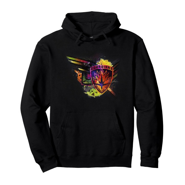 Li-cense Marvel dames guardians of the galaxy abstract shield chest hoodie UTBI8405_black large