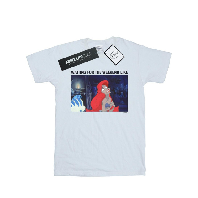 Li-cense Disney heren de kleine zeemeermin wachten op het weekend t-shirt UTBI18930_white large