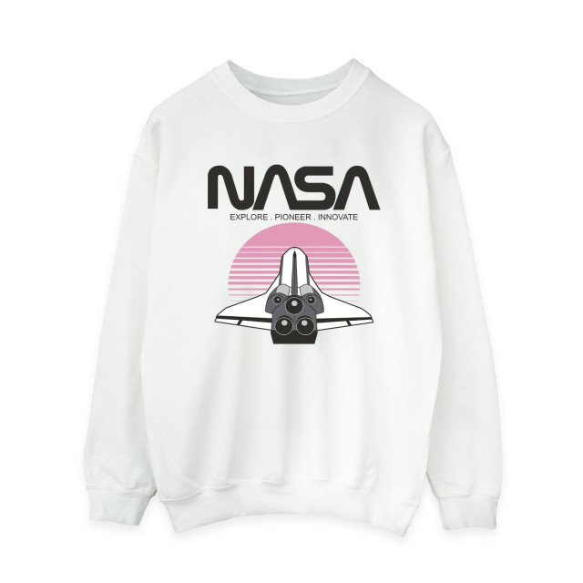 Li-cense Nasa dames sweatshirt met zonsondergang van het ruimteshuttle UTBI48311_white large