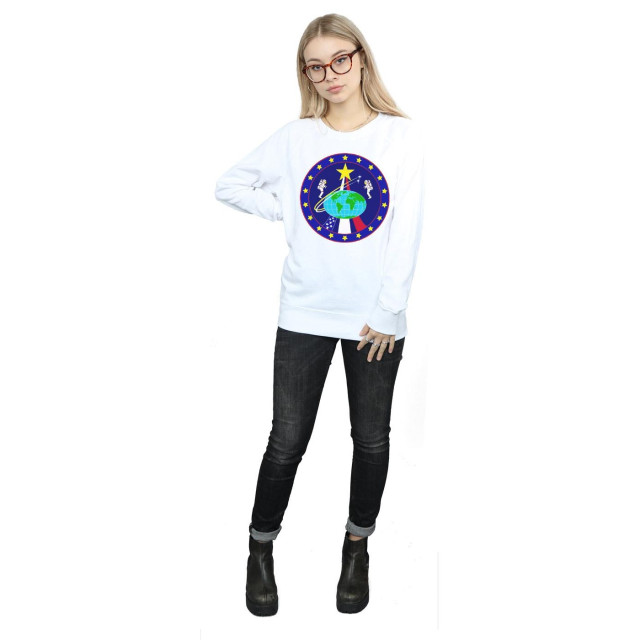 Li-cense Nasa dames klassiek globe astronauten sweatshirt UTBI42611_white large