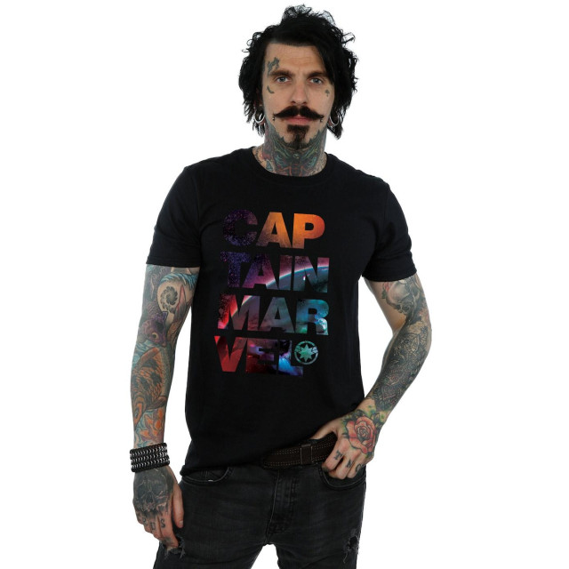 Li-cense Marvel heren captain ruimte tekst t-shirt UTBI20345_black large