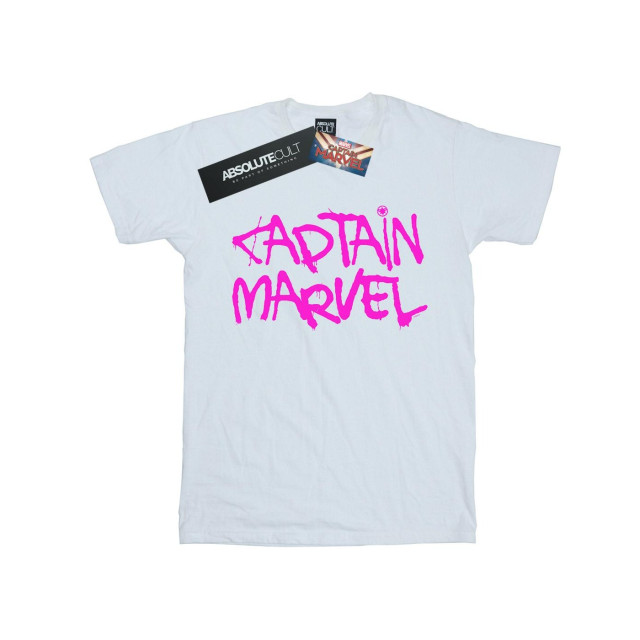 Li-cense Marvel heren captain spray tekst t-shirt UTBI20364_white large