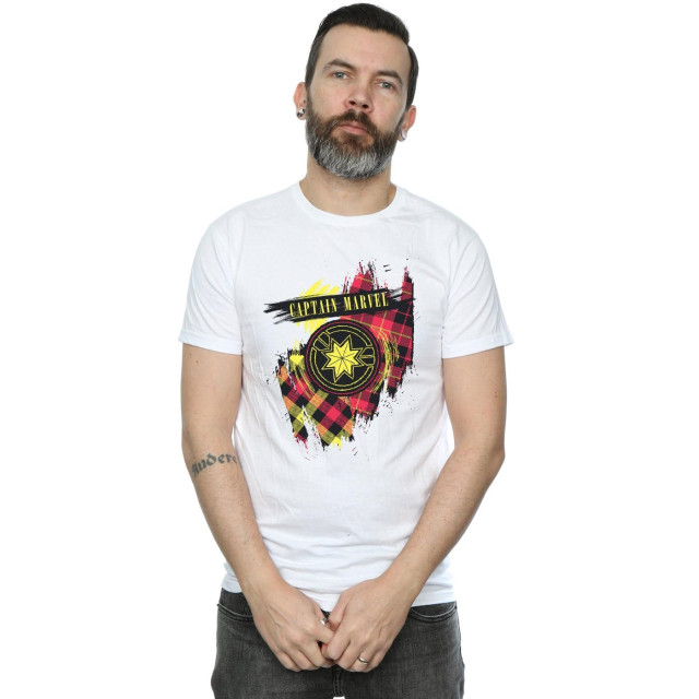 Li-cense Marvel heren captain tartan patch t-shirt UTBI20385_white large