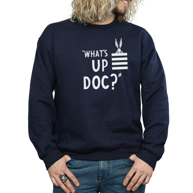 Li-cense Looney tunes unisex volwassen what´s up doc bugs bunny streep sweatshirt UTBI2016_navyblue large