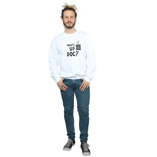 Li-cense Looney tunes unisex volwassen what´s up doc bugs bunny streep sweatshirt UTBI2016_white large