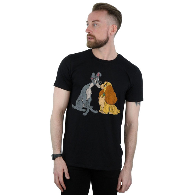 Li-cense Disney heren lady and the tramp distressed kiss t-shirt UTBI19978_black large