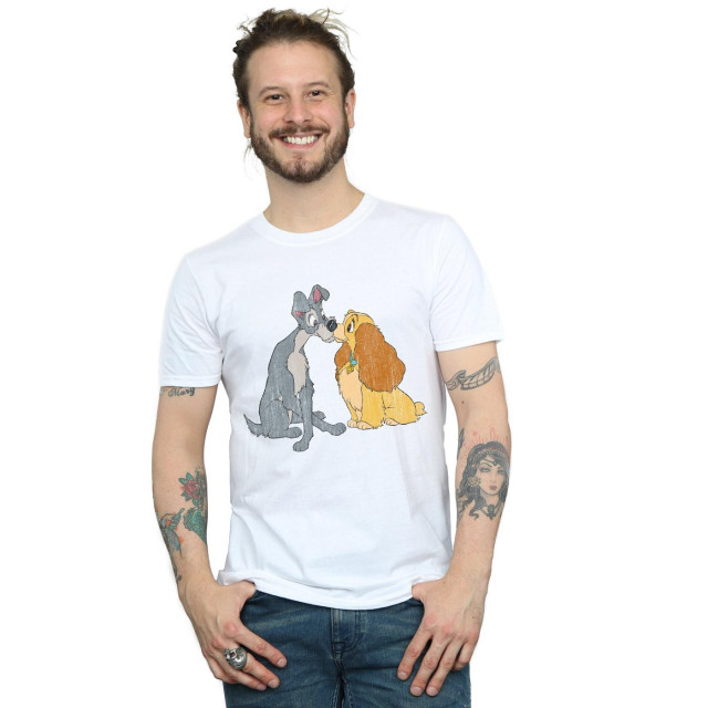 Li-cense Disney heren lady and the tramp distressed kiss t-shirt UTBI19978_white large