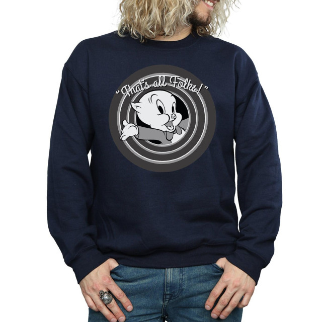 Li-cense Looney tunes heren that´s all folks porky pig sweatshirt UTBI1987_navyblue large