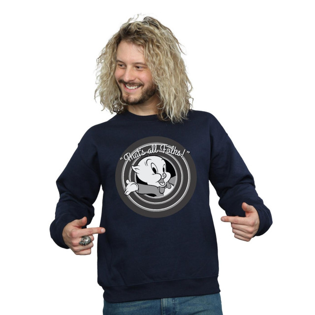 Li-cense Looney tunes heren that´s all folks porky pig sweatshirt UTBI1987_navyblue large