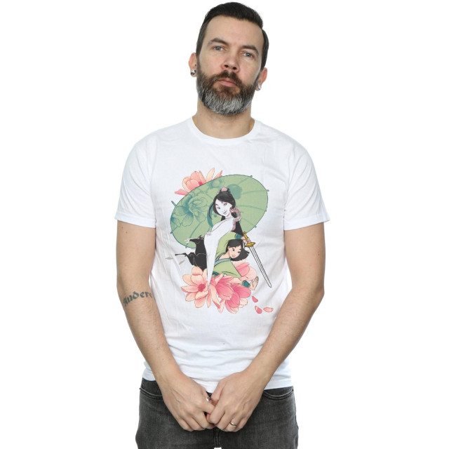 Li-cense Disney heren mulan magnolia collage t-shirt UTBI19892_white large