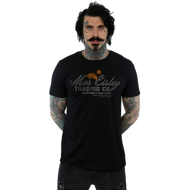 Li-cense Star wars unisex volwassen mos eisley trading co t-shirt UTBI198_blackorangegrey large