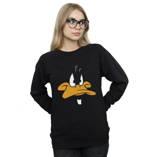 Li-cense Looney tunes dames daffy duck gezicht sweatshirt UTBI1988_black large