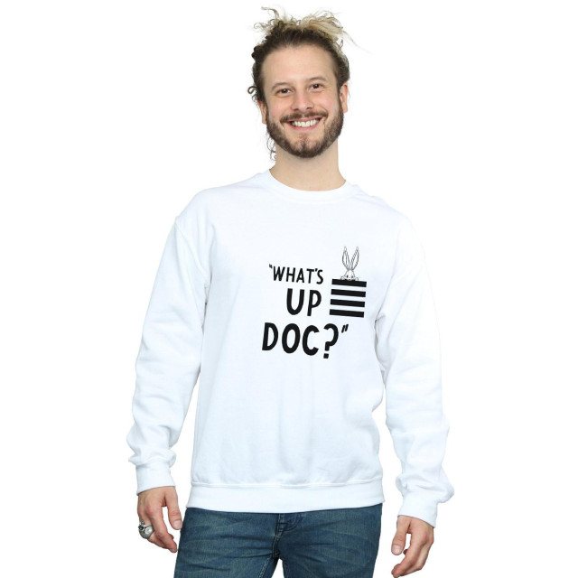 Li-cense Looney tunes unisex volwassen what´s up doc bugs bunny streep sweatshirt UTBI2016_white large