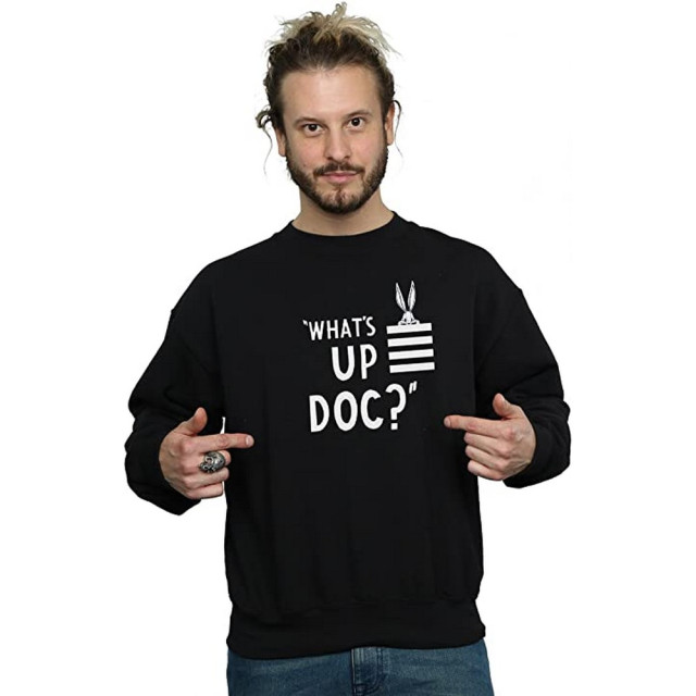 Li-cense Looney tunes unisex volwassen what´s up doc bugs bunny streep sweatshirt UTBI2016_black large
