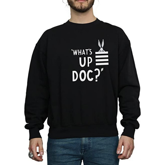 Li-cense Looney tunes unisex volwassen what´s up doc bugs bunny streep sweatshirt UTBI2016_black large