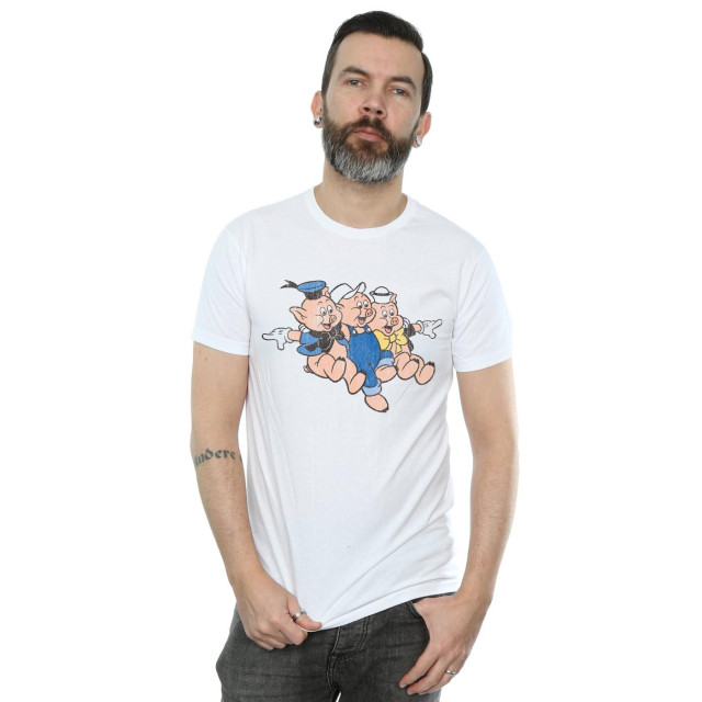 Li-cense Disney heren drie kleine varkens springen t-shirt UTBI19639_white large