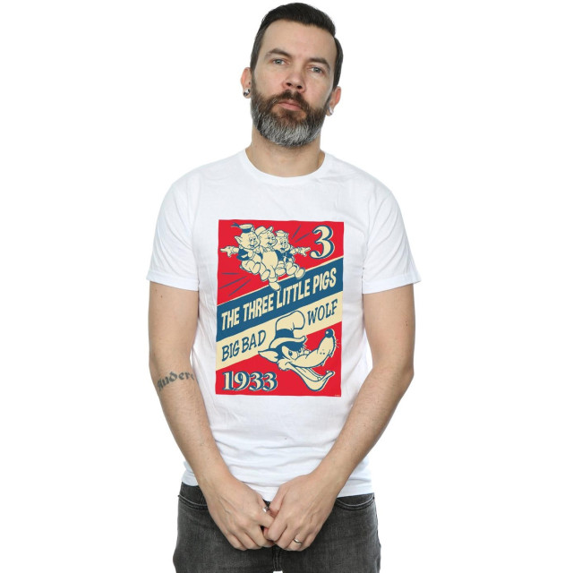 Li-cense Disney heren drie kleine varkens en de grote boze wolf t-shirt UTBI19610_white large