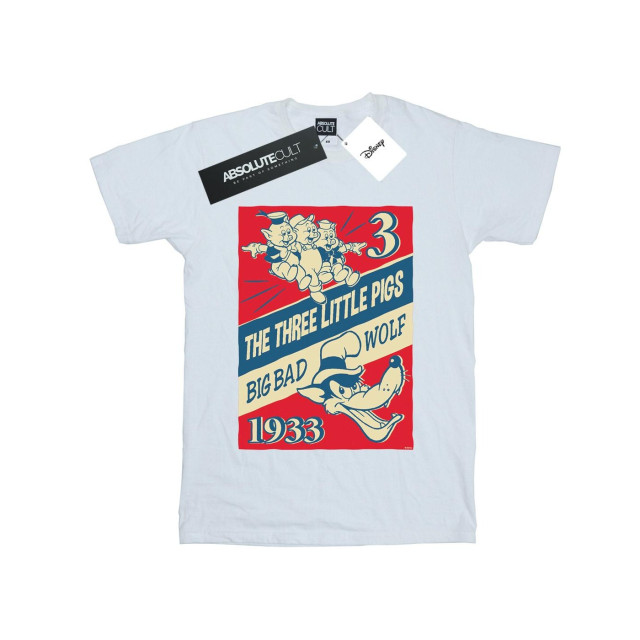 Li-cense Disney heren drie kleine varkens en de grote boze wolf t-shirt UTBI19610_white large