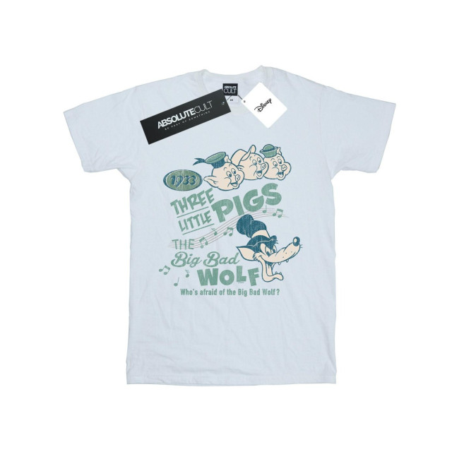 Li-cense Disney heren drie kleine varkens die bang zijn van de grote boze wolf t-shirt UTBI19640_white large