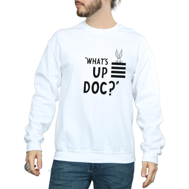Li-cense Looney tunes unisex volwassen what´s up doc bugs bunny streep sweatshirt UTBI2016_white large