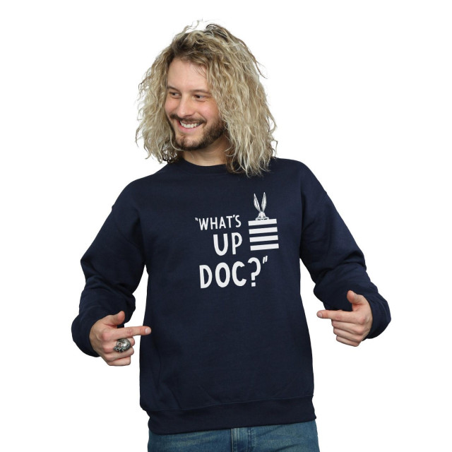 Li-cense Looney tunes unisex volwassen what´s up doc bugs bunny streep sweatshirt UTBI2016_navyblue large