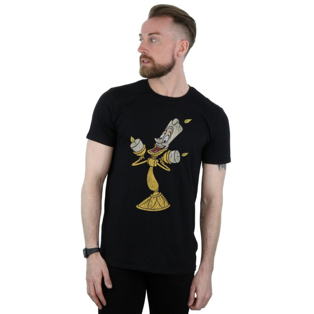 Li-cense Disney heren beauty and the beast lumiere distressed t-shirt UTBI19389_black large