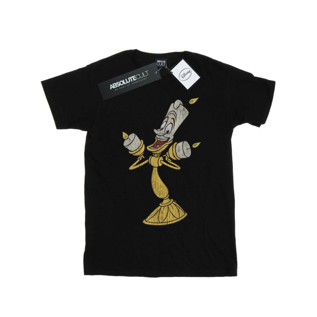 Li-cense Disney heren beauty and the beast lumiere distressed t-shirt UTBI19389_black large