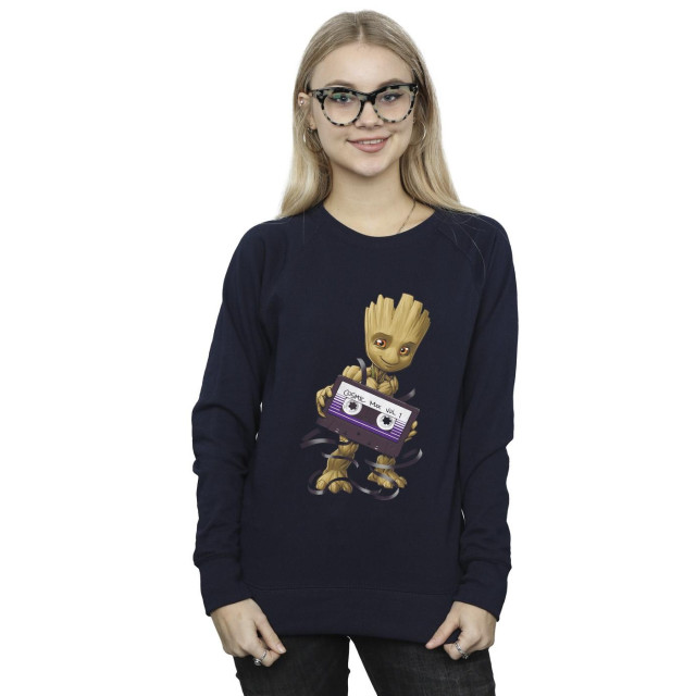 Li-cense Marvel dames guardians of the galaxy groot cosmic tape sweatshirt UTBI19314_navyblue large