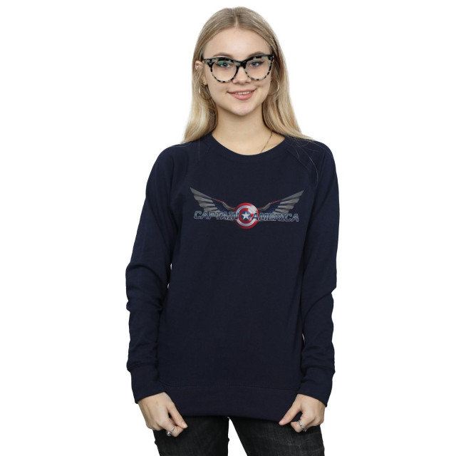 Li-cense Marvel dames falcon and the winter soldier captain america logo sweatshirt UTBI19230_navyblue large