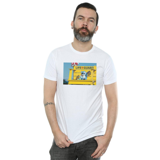 Li-cense Disney heren lilo en stitch life guard t-shirt UTBI19144_white large
