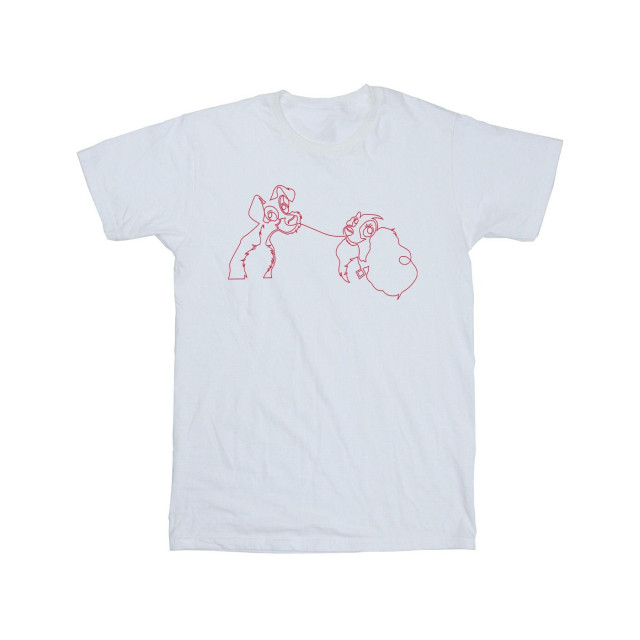Li-cense Disney heren lady and the tramp spaghetti outline t-shirt UTBI18908_white large