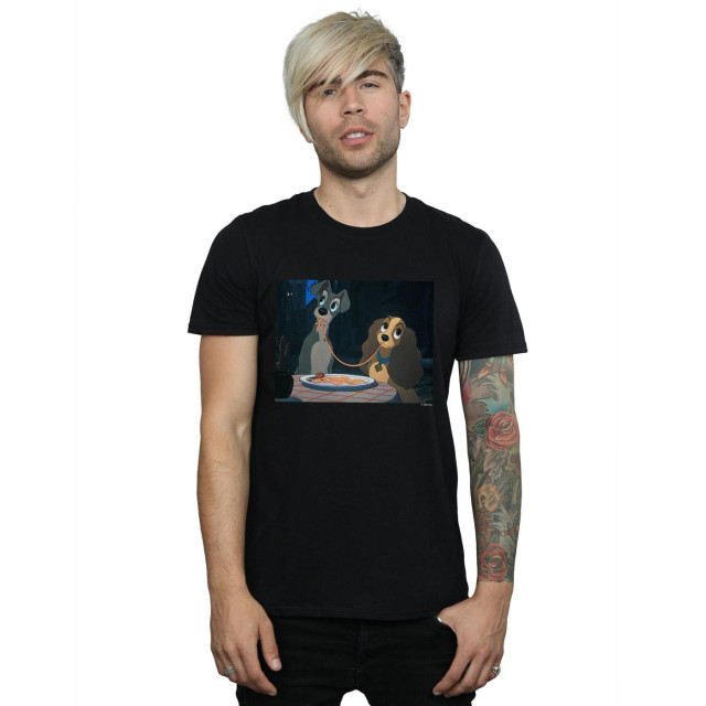 Li-cense Disney heren lady and the tramp spaghetti slurp t-shirt UTBI18909_black large