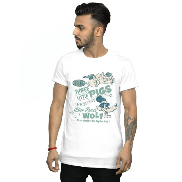 Li-cense Disney heren drie kleine varkens die bang zijn van de grote boze wolf t-shirt UTBI19640_white large