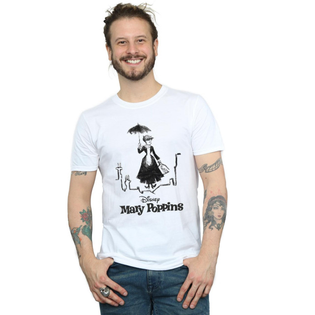 Li-cense Disney heren mary poppins rooftop landing t-shirt UTBI18833_white large