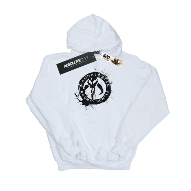 Li-cense Star wars heren the mandalorian bounty hunter splatter skull hoodie UTBI18631_white large