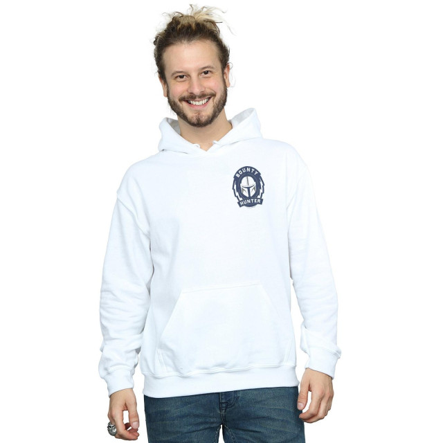 Li-cense Star wars heren the mandalorian bounty hunter badge breast print hoodie UTBI18657_white large