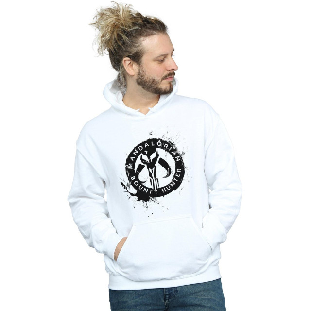 Li-cense Star wars heren the mandalorian bounty hunter splatter skull hoodie UTBI18631_white large