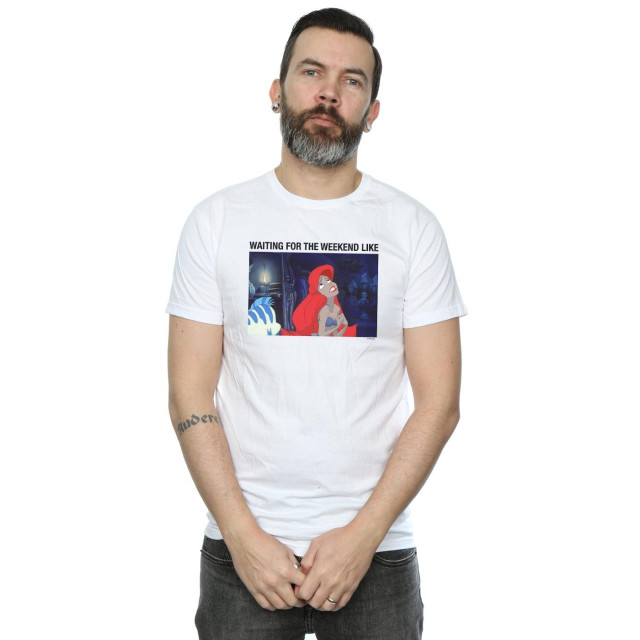 Li-cense Disney heren de kleine zeemeermin wachten op het weekend t-shirt UTBI18930_white large