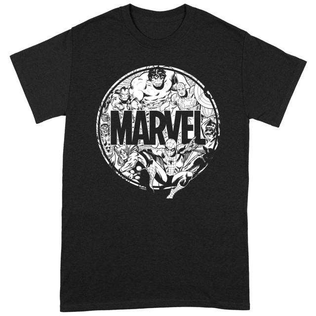 Li-cense Marvel unisex volwassenen t-shirt met personages UTBI187_blackwhite large