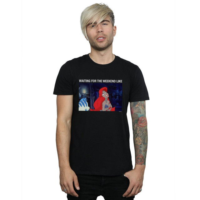 Li-cense Disney heren de kleine zeemeermin wachten op het weekend t-shirt UTBI18930_black large