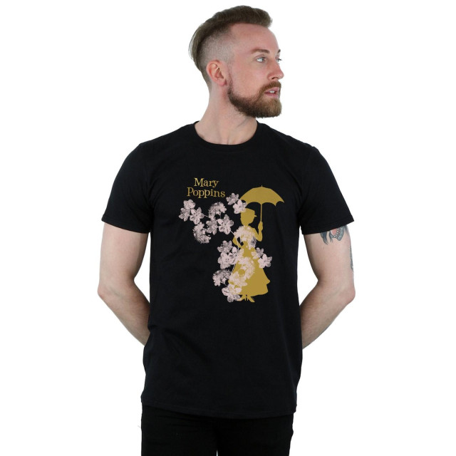 Li-cense Disney heren mary poppins bloemen silhouet t-shirt UTBI18625_black large