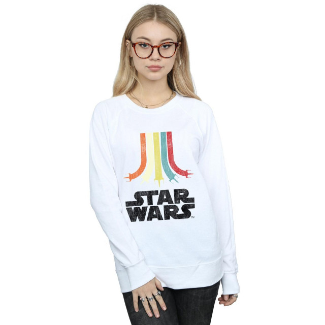 Li-cense Star wars dames retro regenboog sweatshirt UTBI1862_white large