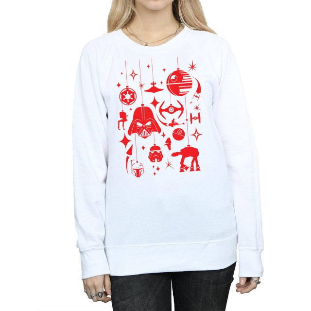 Li-cense Star wars dames kerstversieringen sweatshirt UTBI10991_white large