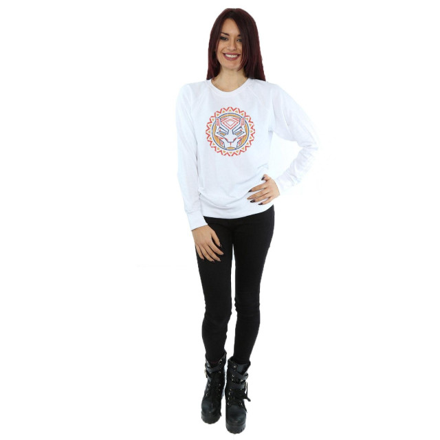 Li-cense Marvel dames sweatshirt zwarte panter tribal pictogram UTBI10118_white large