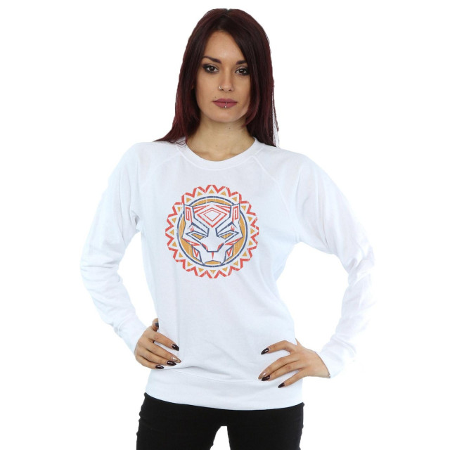 Li-cense Marvel dames sweatshirt zwarte panter tribal pictogram UTBI10118_white large