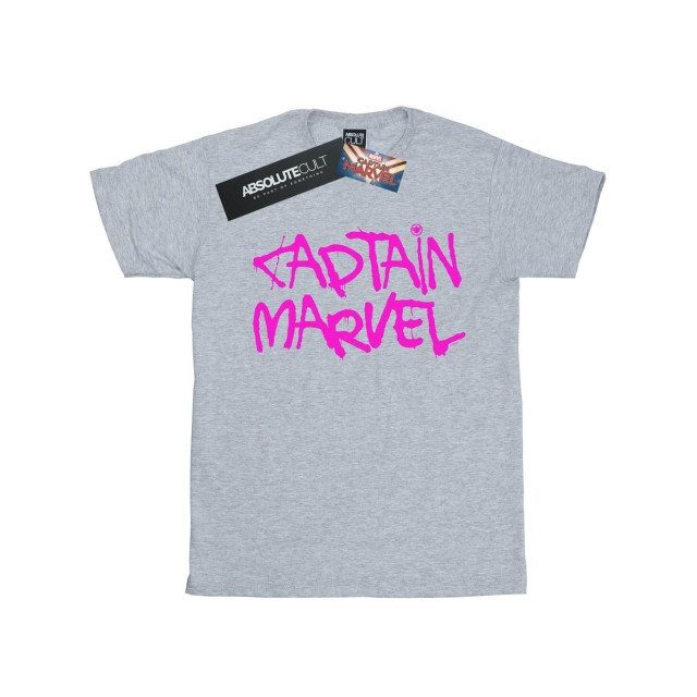 Li-cense Marvel heren captain spray tekst t-shirt UTBI20364_sportsgrey large