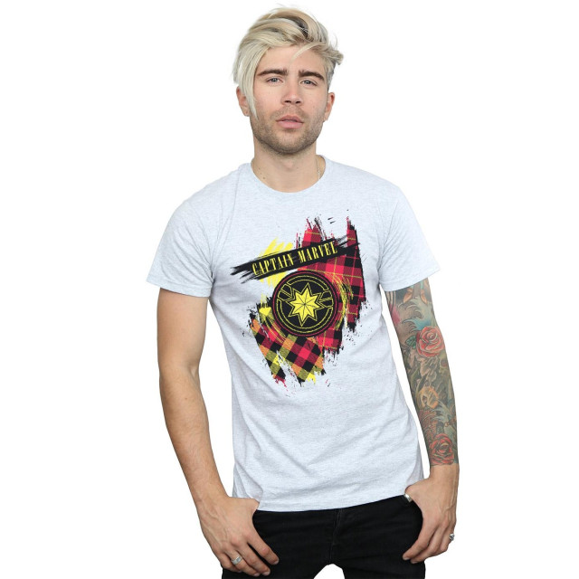 Li-cense Marvel heren captain tartan patch t-shirt UTBI20385_sportsgrey large