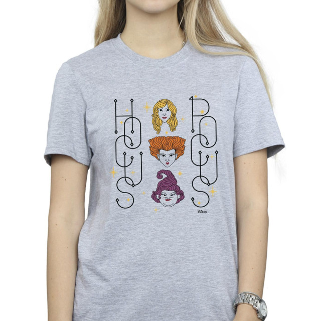 Li-cense Disney dames hocus pocus gezichten katoenen vriendje t-shirt UTBI20296_sportsgrey large
